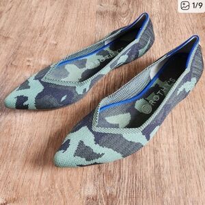 Rothy's Green and Blue Camouflage Flats